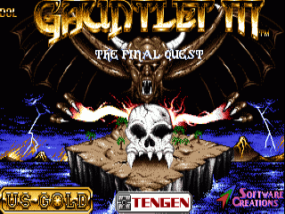 Gauntlet III: The Final Quest title screen for Amiga